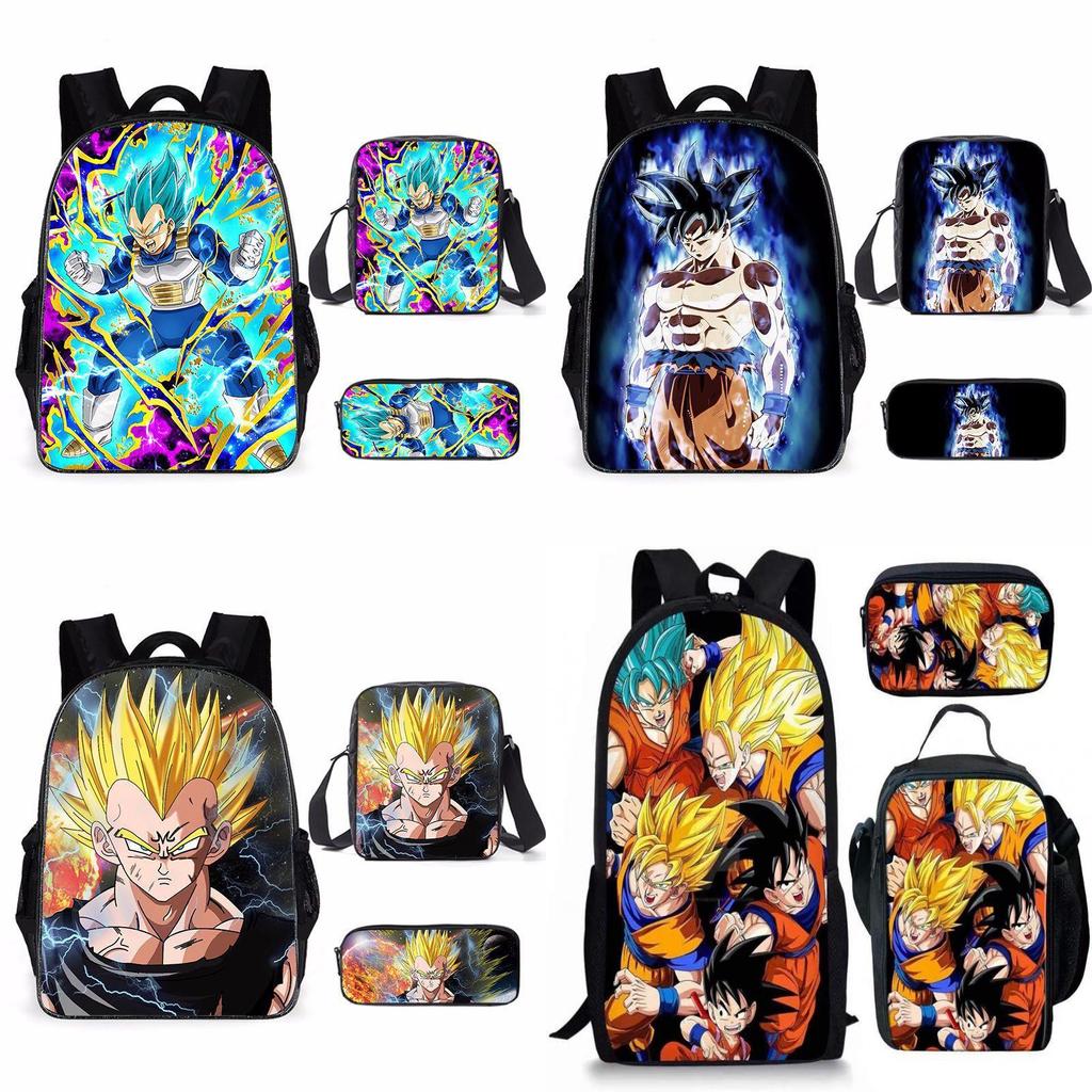 Dragon Ball Z Backpack Cartoon Oxford Fabric School Bag With Breathable Straps For Middle School Students