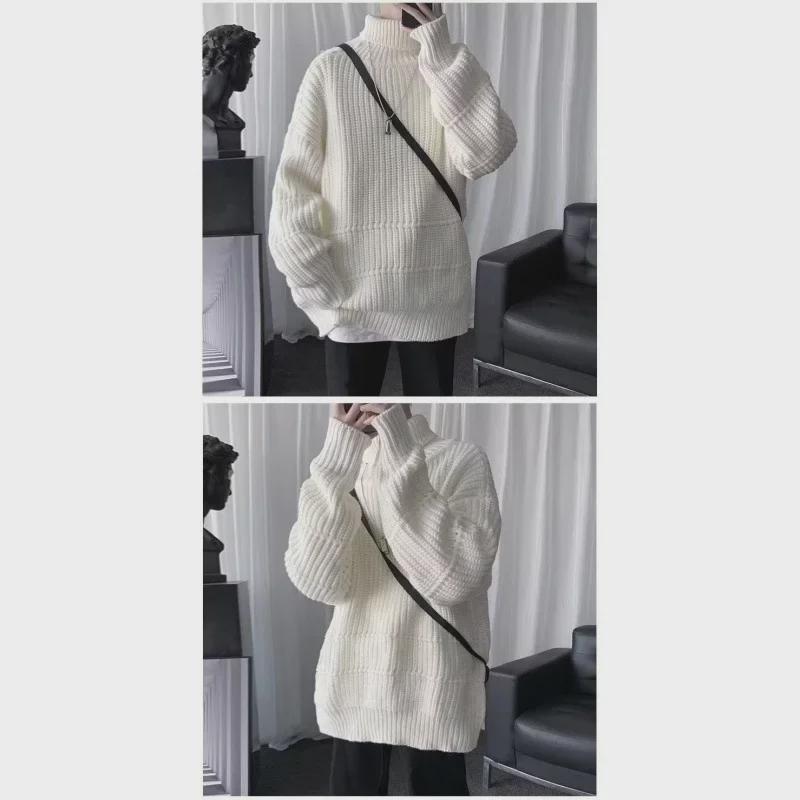 Men’s Thick Warm Knitted Turtleneck Sweater - Autumn/Winter Trendy Lazy Style