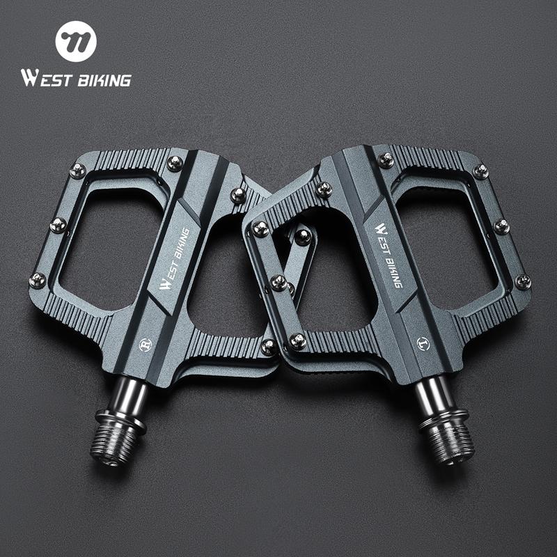 WEST BIKING Bicycle 3 Bearings Pedal Multicolor Lightweight Anti-Slip Flat Pedals Aluminum Alloy Road Bike Pedal BMX MTB Parts