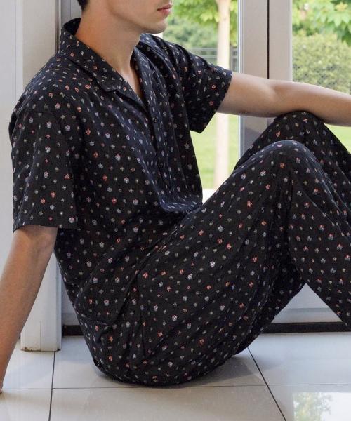 [Sunday Lounge] Men's Lego Flower Short-Sleeve Pajama Set SMMEAST0112-DN [Shipped from Korea] 100% Authentic