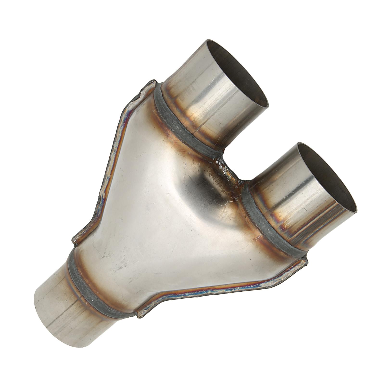 

Y Shaped Exhaust Tailpipe Tips Stainless Steel 1 Inlet 2 Outlet Universal Muffler End Tip Adapter Connector 76mm Inner