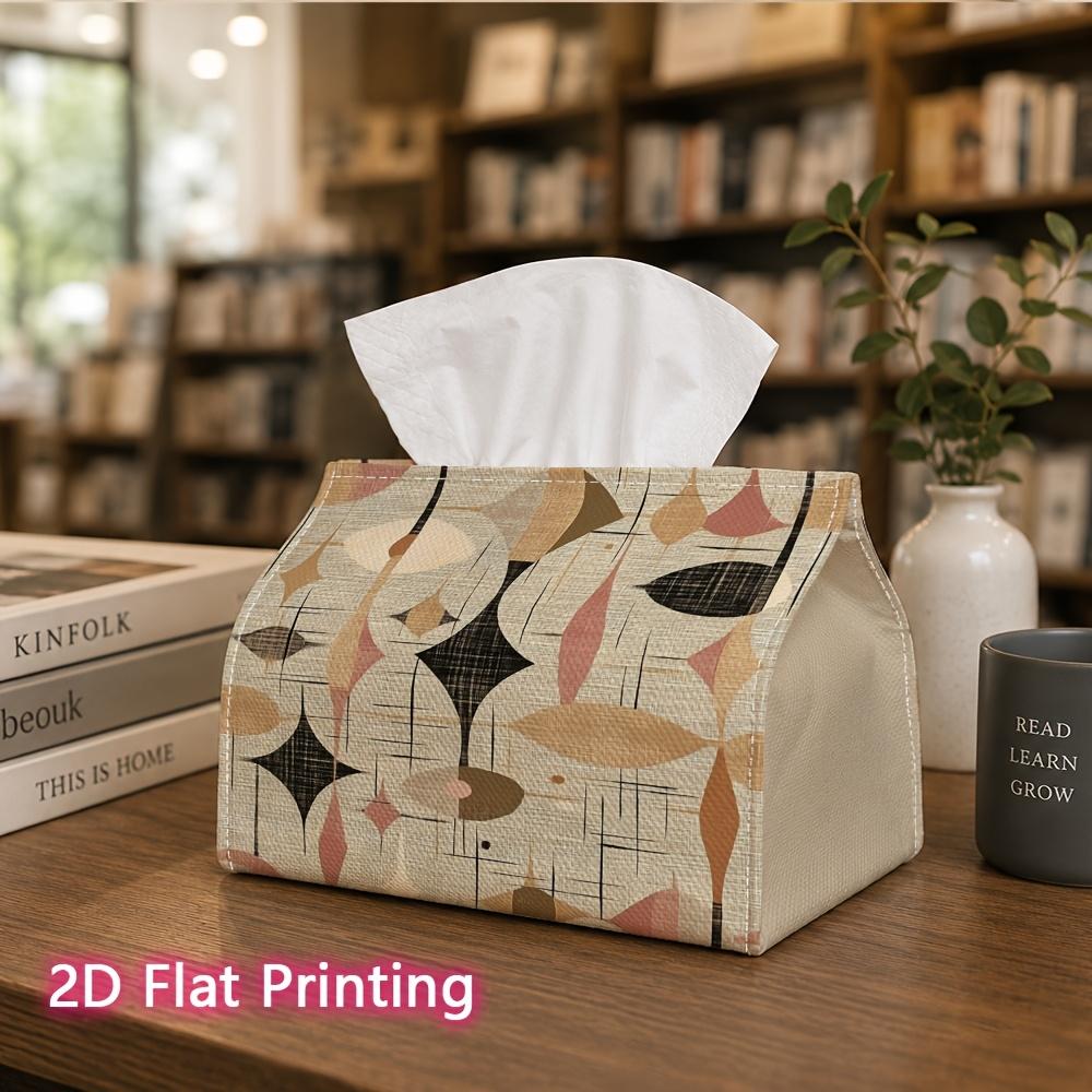 1pc, 2d Flat Printing, Tissue Box Retro Geometric Patterns Printing Party Tissue Box, Multifunctional Kitchen and Dining Table, Coffee Table and Dinin