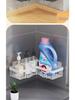 Non-Drill Wall-Mounted Bathroom Shelf: Double-Layer Movable Storage for Toiletries