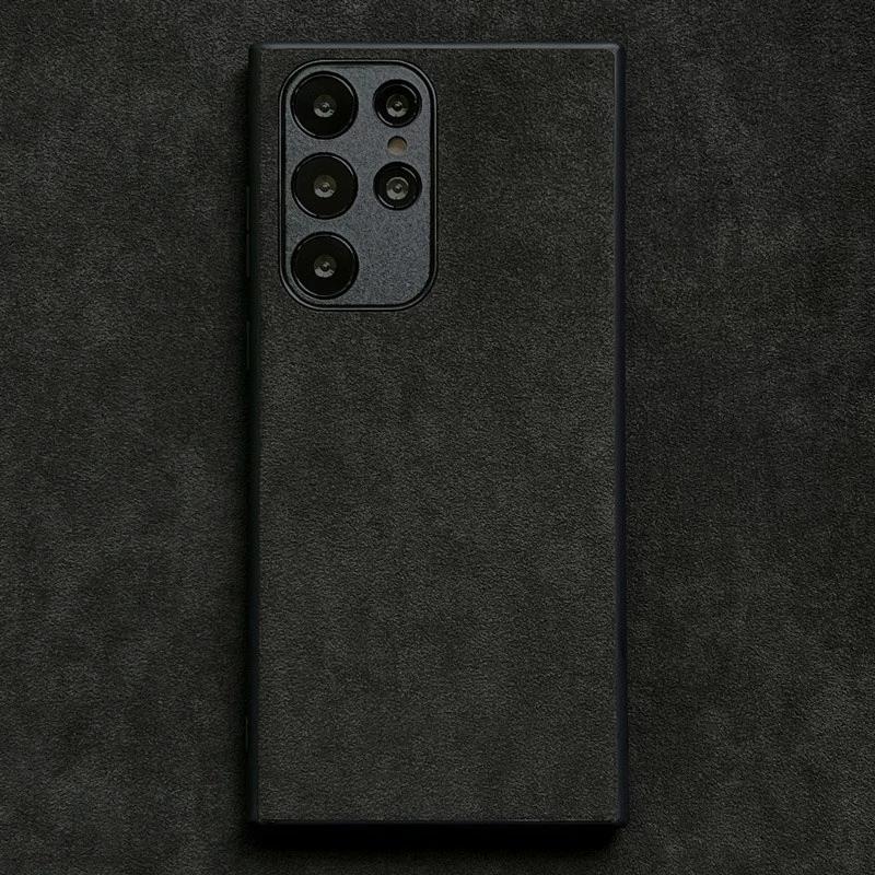 Premium Alcantara Wildleder Hülle für Samsung Galaxy Note 20 Ultra Note10 S25 S24 S23 Plus S22 S21 S20 FE Silikon Stoßfänger Rückseite