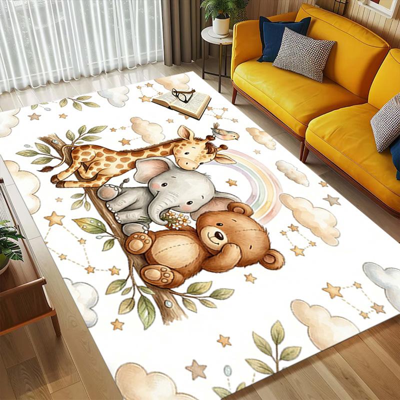 Jungle Friends Living Room Nonslip Area Rug Soft Carpet For Bedroom Game Playroom Sofa Office Home Decor Doormat Christmas Gift C929394