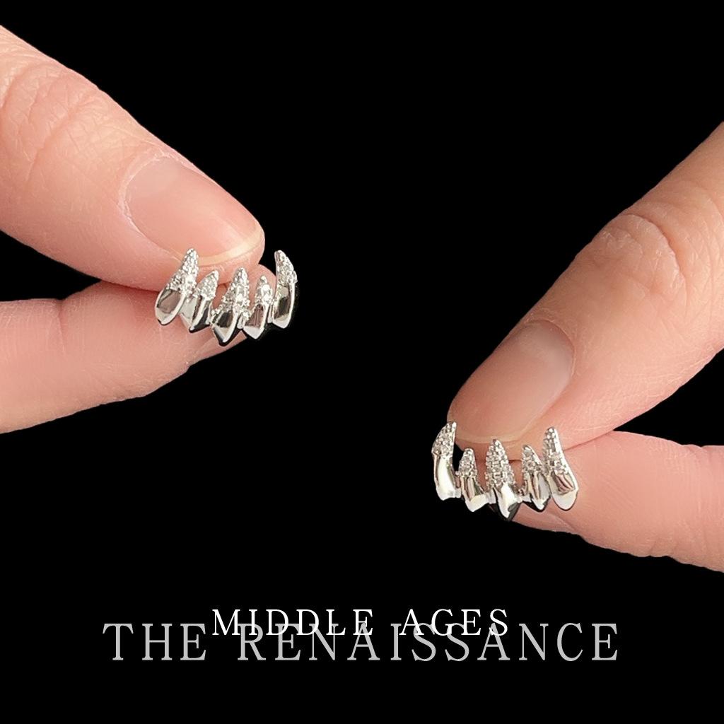 Niche claw zircon earbone studs geometric cooling earrings earrings