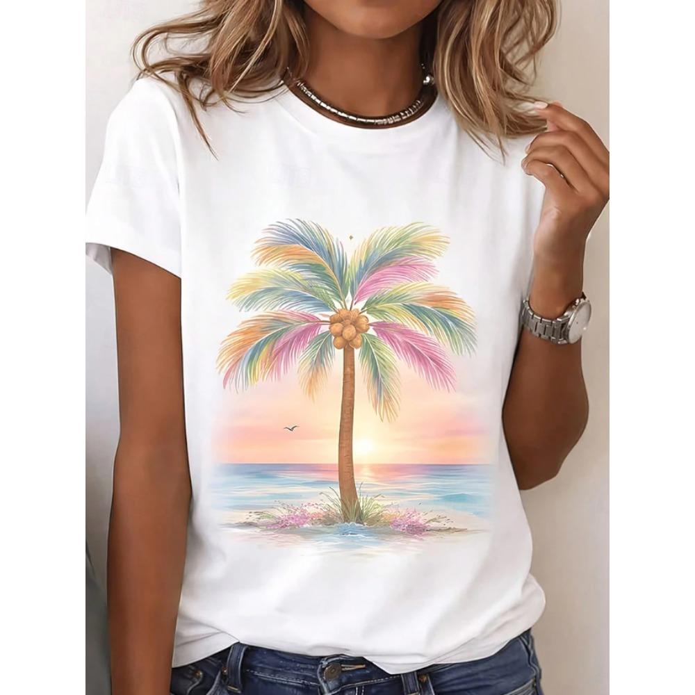 Fashion Women Retro Creative Gradient Stripes Print T Shirt Funny Casual O-neck Short Sleeves T-shirt Summer Female Tee Shirt