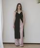 Mosyupamosyu Cutout V-Neck Dress [Black]