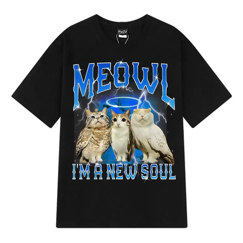 Camiseta Meowl Cat Owl, Divertida Camiseta Con Memes Para Ho S