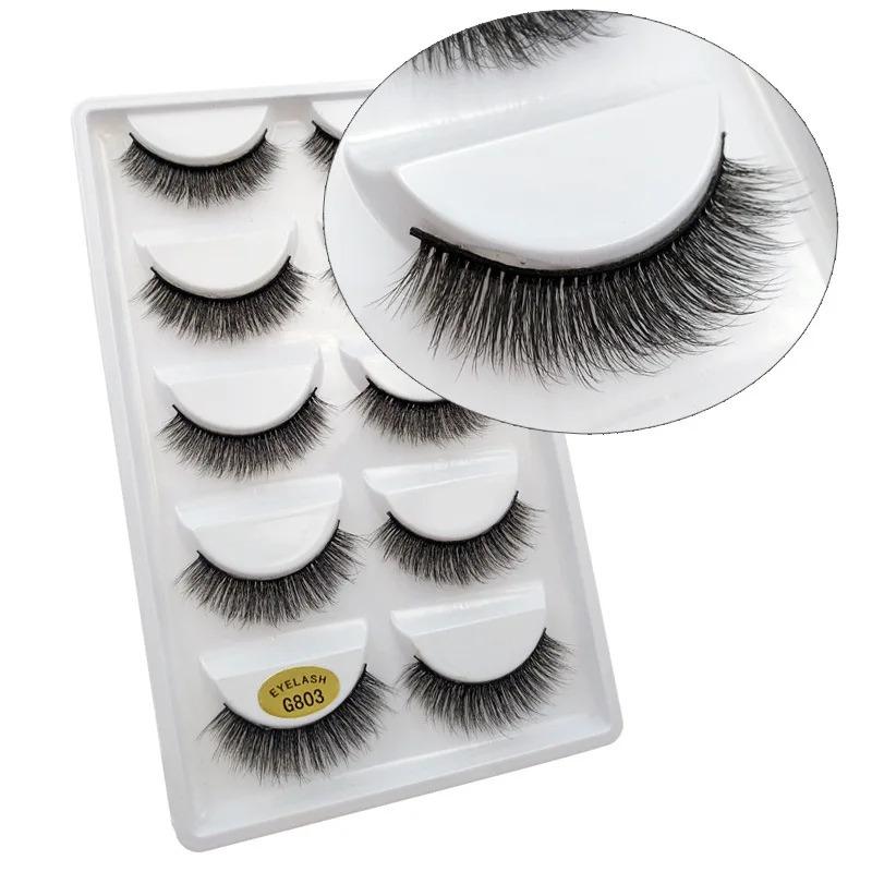 5Pairs 3d mink lashes false eyelashes fake lashs eyelash extension natural beauty makeup dramatic faux cils lash kit cilia bulk