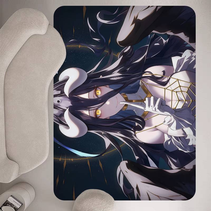 Anime Sexy Girls Gamer Albedo Bathroom Mat Kids Room Bedroom Decoration Balcony Anti-Slip Doormat Living Room Welcome Rug