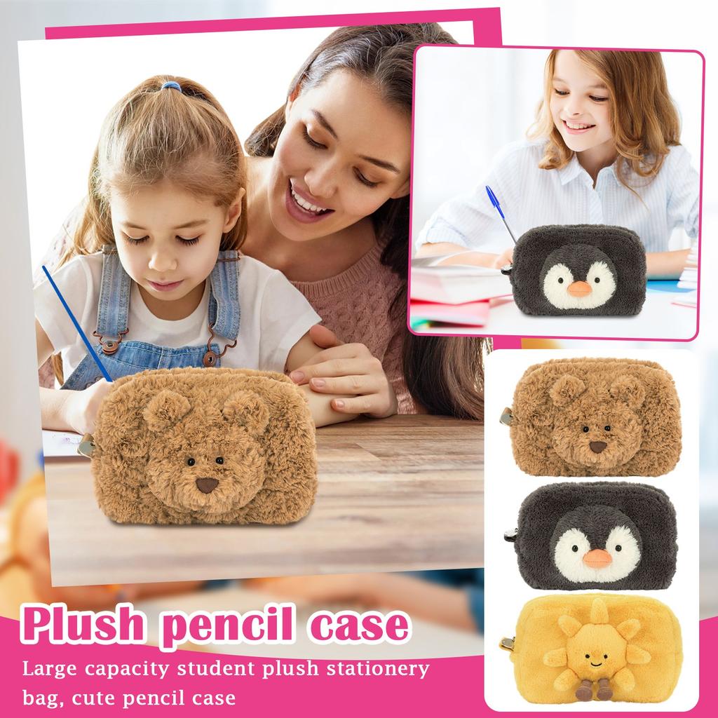 Cute Plush Stationery Bag Pencil Case, Student Stationery Bag, Back-to-school Gift, Surprise Gift For Children