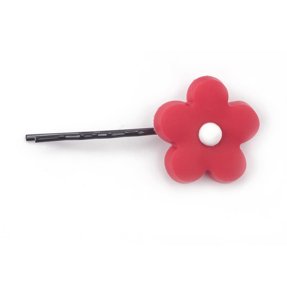 Hyunya Style Candy-Colored Flower Hairpin, Colorful Sweet Flower One-Word Clip Bangs Clip Edge Clip Female