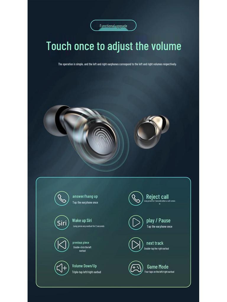 DX32 Wireless Bluetooth Headset with Digital Display, In-Ear Design, High-Quality Sound, and Ultra-Long Battery Life for Sports (2025 Model)