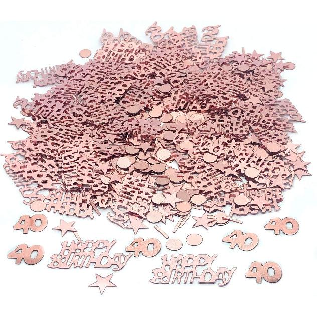 TFYU Happy Birthday Party Table Confetti - Twinkle Stars Foil Metallic Sequ & Special Events Table Scatters - 700pcs (Rose Gold) (80 Years Old)