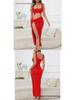 Women's Spaghetti Strap Hollow Out Long Skirt Dress
