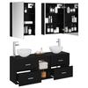 Bathroom Cabinet Set 5 Pcs Black Oak 53 X 15.5 X 70 Cm