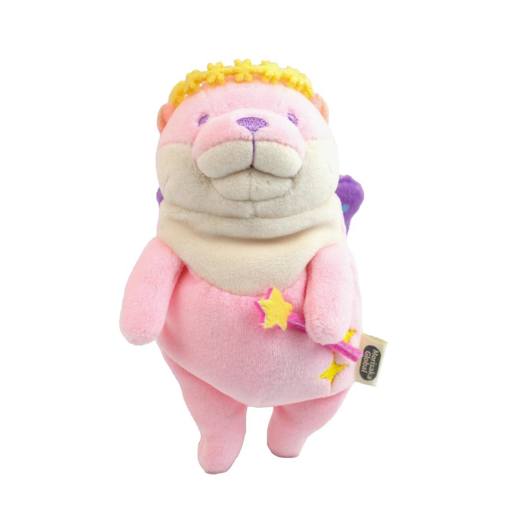 Morisaka Global Mochi Kawauso Fairy Mini Pink 7 X 6 X 14 Cm Otter Plush Toy Fairy Pastel Stuffed Animal Photography Healing Soft To the Touch Cute