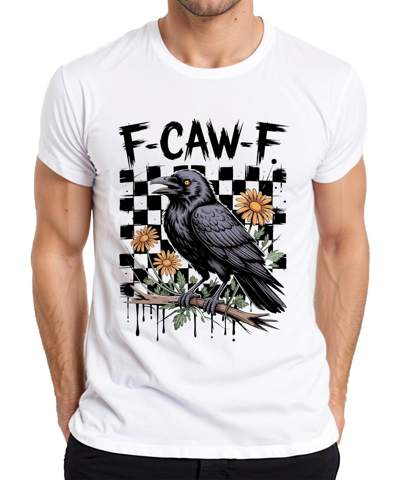 F-Caw-F Rabe Gänseblümchen Gothic Vintage Schwarze Krähe Lustig Herren T-Shirt XXXL