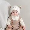 Cute Knitted Fabric Baby Hat Warm Thick Wind Resistant Kids Beanie Cartoon Lined Toddler Hat Baby Wear