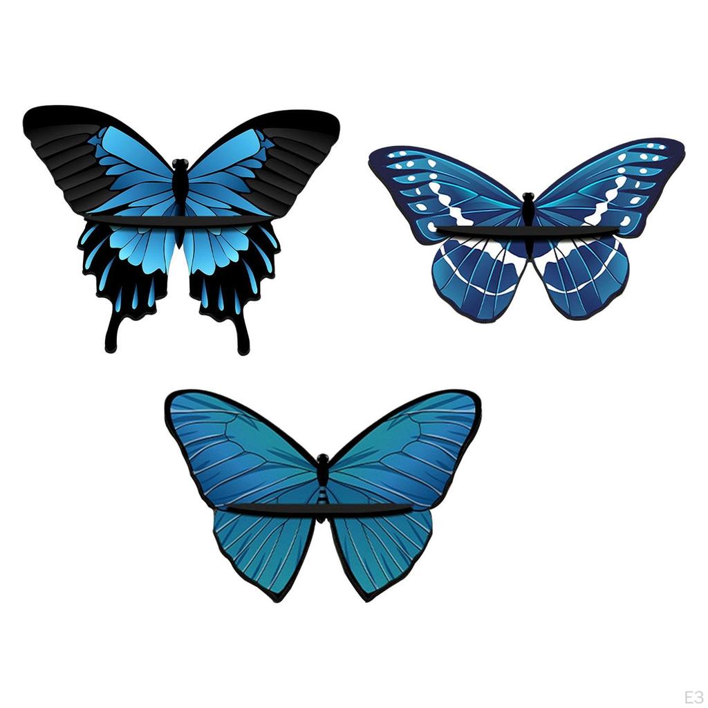 Wooden Butterfly Wall Shelf Decorative Holder Multifunction Organizer Gift Hanging Display Stand