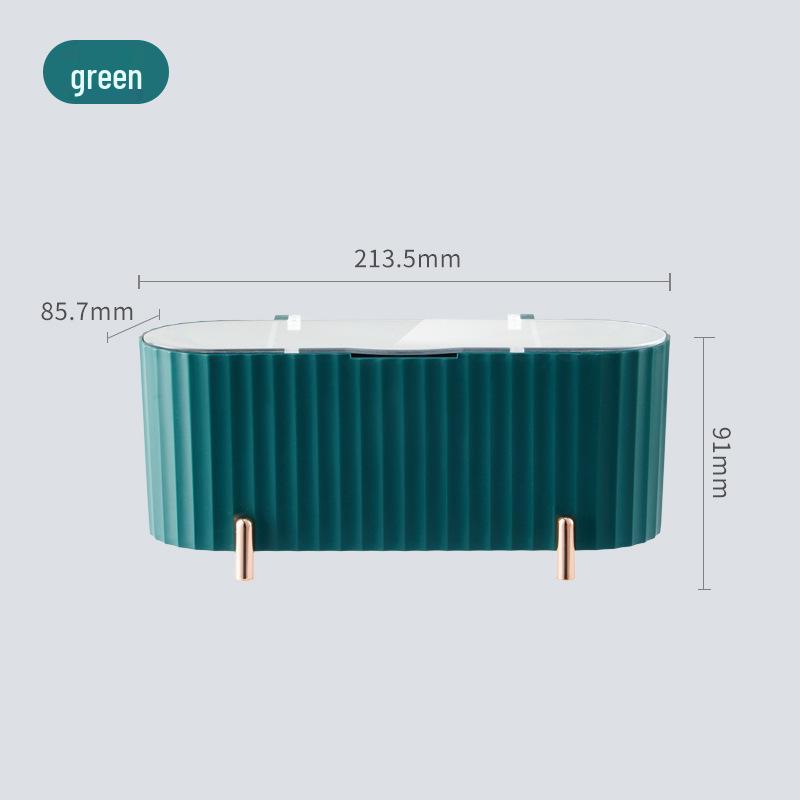 

Cosmetic Cotton Pad Holder with Lid - Dustproof Makeup Organizer for Sponges, Lipsticks, and More зелёный