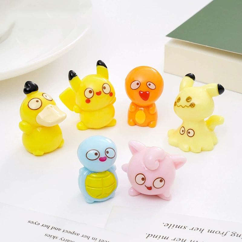 6pcs/Set Anime Figure Pokemon Monsters Wacky Pikachu In Charmander PVC Adult Collection Jigglypuff Model Dolls Toy Gift