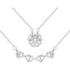Necklace - Lucky - Four-Leaf Clover Pendant - Shiny Crystal - Metal - Woman