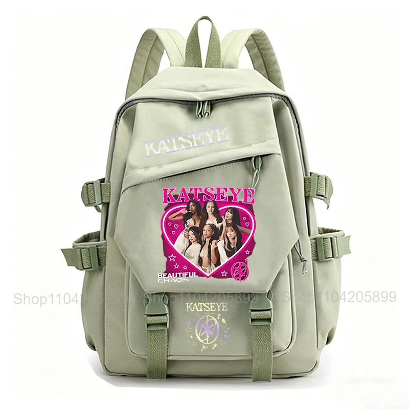Katseye Schoolbag Hot KPOP Mochila  Student Teenager Book Bag Boy Girl Daily Travel Rucksack Large-Capacity Daypack
