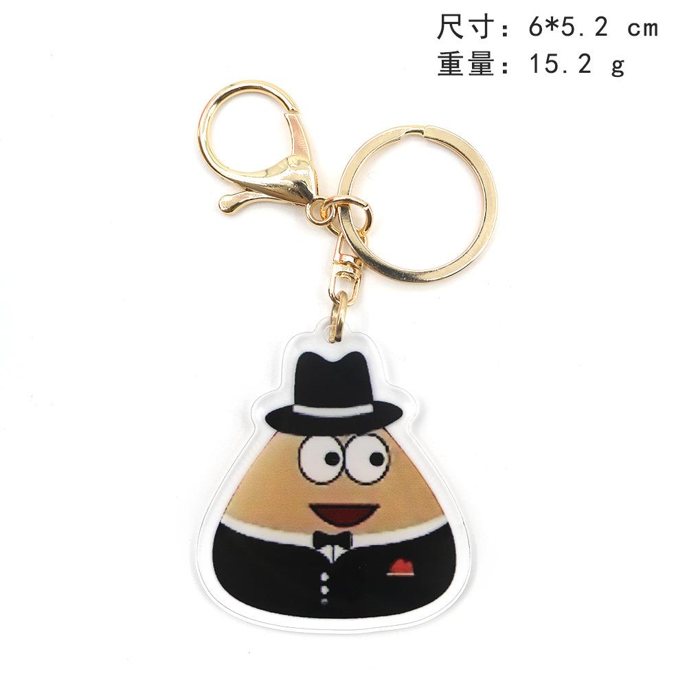 6cm Popular Kawaii Chains Game My Pet Alien Emo Noteit Pou Ring For Accessories Bag Pendant Chain Jewelry Fans Gifts
