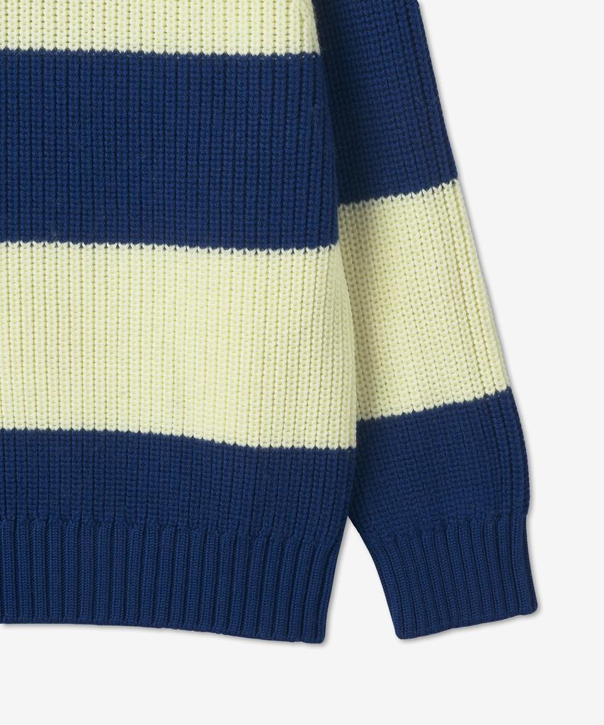 SUNNEI Turtleneck Striped Knit - Light Yellow:Electric Blue / Crtwmknw002Knt016Lyeb