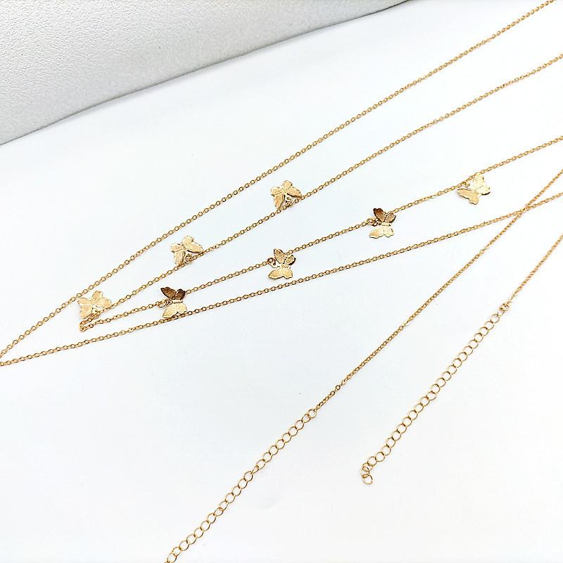 Mode Damer Sexiga Söta och Coola Spice Girl Accessoarer, Dubbelt Legerat Fjärilshänge Midjekedja