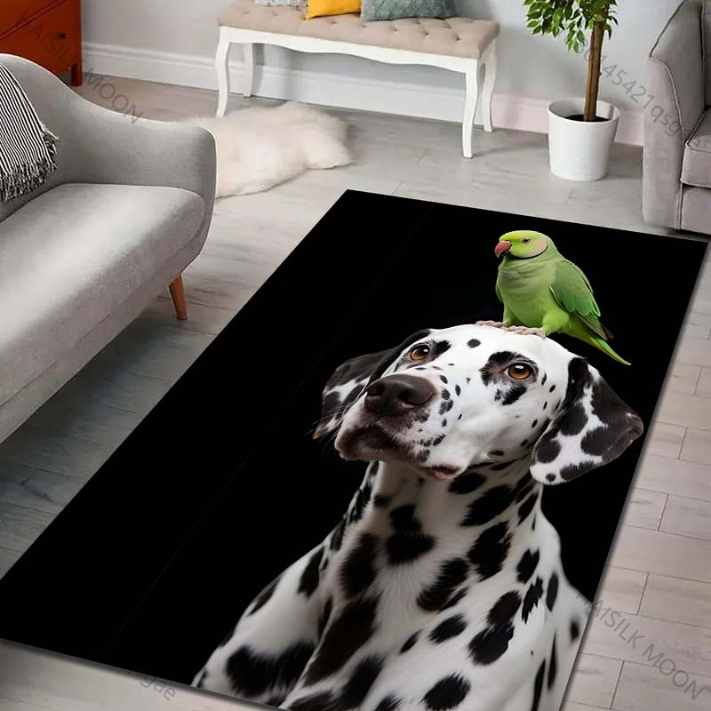 Dalmatian Parrot Pattern Carpet for Living Room Bedroom Bathroom Mat Creative Doormat Home Decor Area Rugged Luxury Gifts