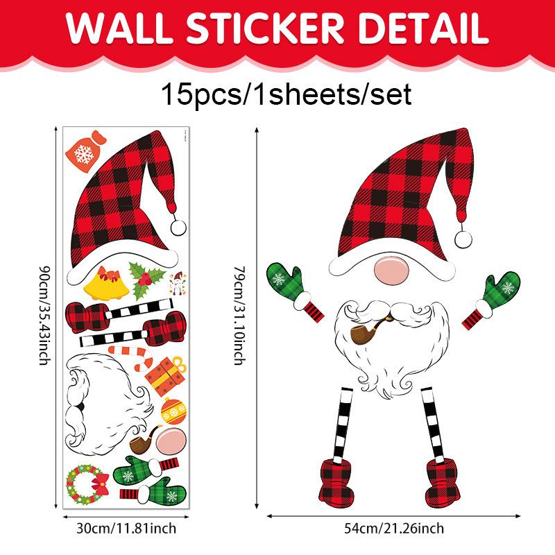 

Christmas wall sticker snowman cartoon holiday atmosphere decoration glass window sticker self-adhesive material refrigerator sticker 90*30cm