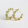 Original Design  Inlaid Peridot Single Row Emerald Earrings For Women Fresh Style Ear Buckle Fashion Marriage Jewelry