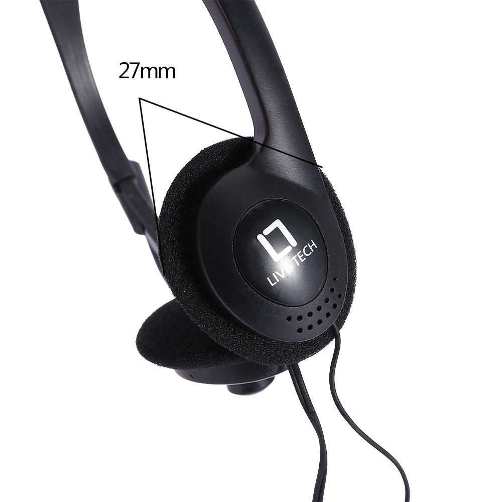Adjustable Headband for Computer Laptop with Microphone Wired Headset Stereo Headphones