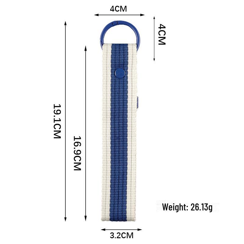 Personalized Pure Cotton Canvas Belt Keychain with Contrast Colors – Handmade INS Style