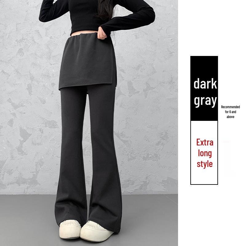Women's High-Waisted Wide-Leg Flared Pants, Slimming Drapey Casual Look