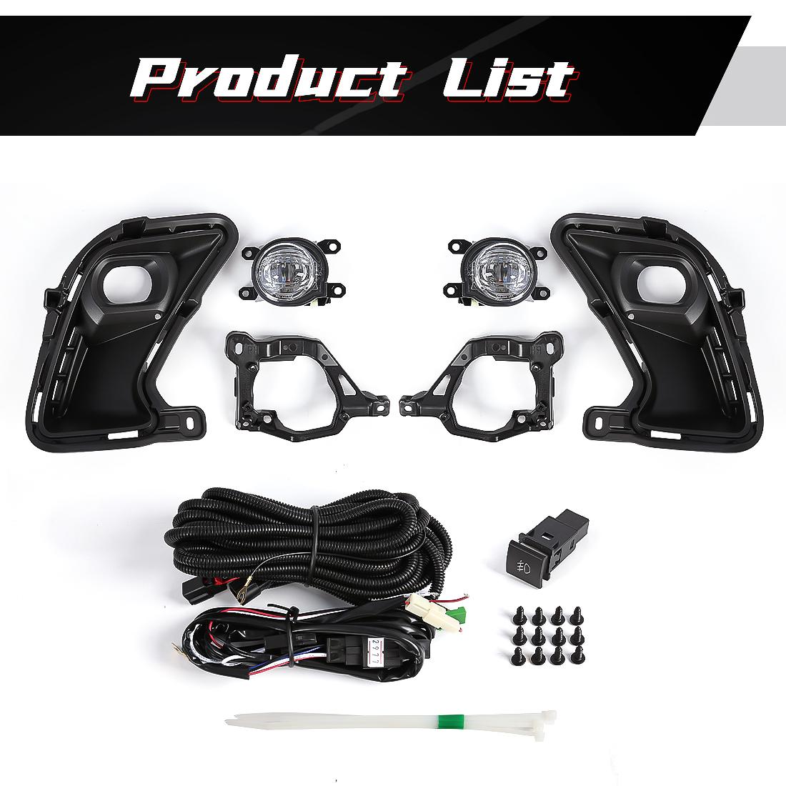 

Яркие белые светодиодные противотуманные фары для Toyota Grand Highlander Hybrid 2025 Противотуманные фары дневного света DRL Провода Кнопка переключения