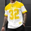 Men’s Short Sleeve Crew Neck Jersey Style T-Shirt with Large Number 32 Print and Athletic Design for Casual Wear