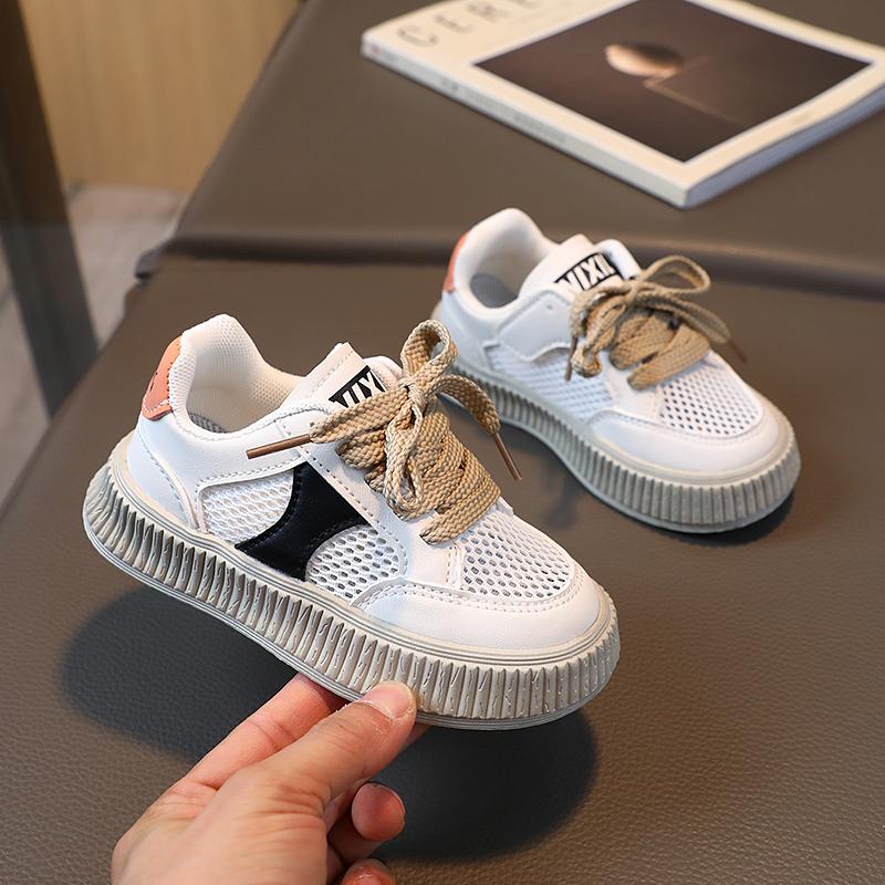 Kids Casual Sneakers 2025 Summer Non-slip Thick Bottom Toddler Mesh Hollowed-out Training Shoes Boys Girls School Comfort Wear