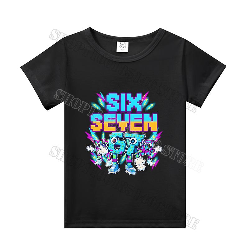 Steal A Brainrot Short Sleeve Children T-shirt 67 Six Seven Cotton Tops Tshirt Boys Girls Clothing Fashion Funny Kid Tee Shirts
