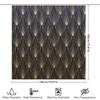 Art Deco Shower Curtain Decorative Waterproof Fabric Bathtub Bath Liner Home Decoration In Black Gold