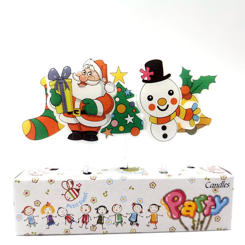 

Рождественская атмосфера Украшение для торта Свечи Детские креативные Снеговик Рождественская елка Санта-Клаус Свечи для дня рождения