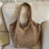 Fashion Korean Style Knitted Shoulder Bag Casual Vintage Woven Tote Bag Leisure Handbag Winter Underarm Bag Autumn