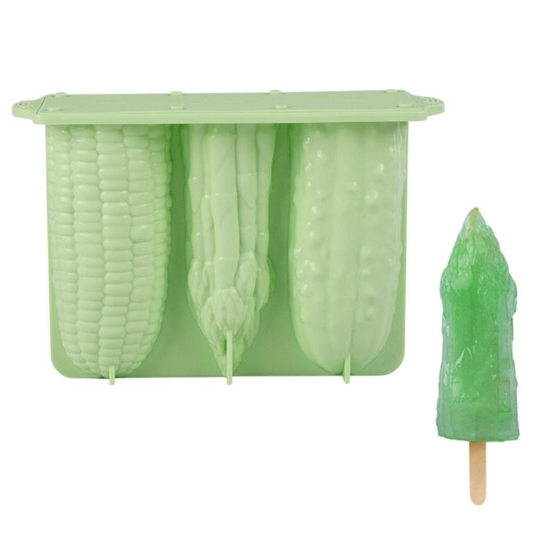 Silicone Popsicles Molds 4 Cavities Vegetable Shape Ices Cream Mold Freezers Ices Mold Cake Candy Candy Mold Nonstick