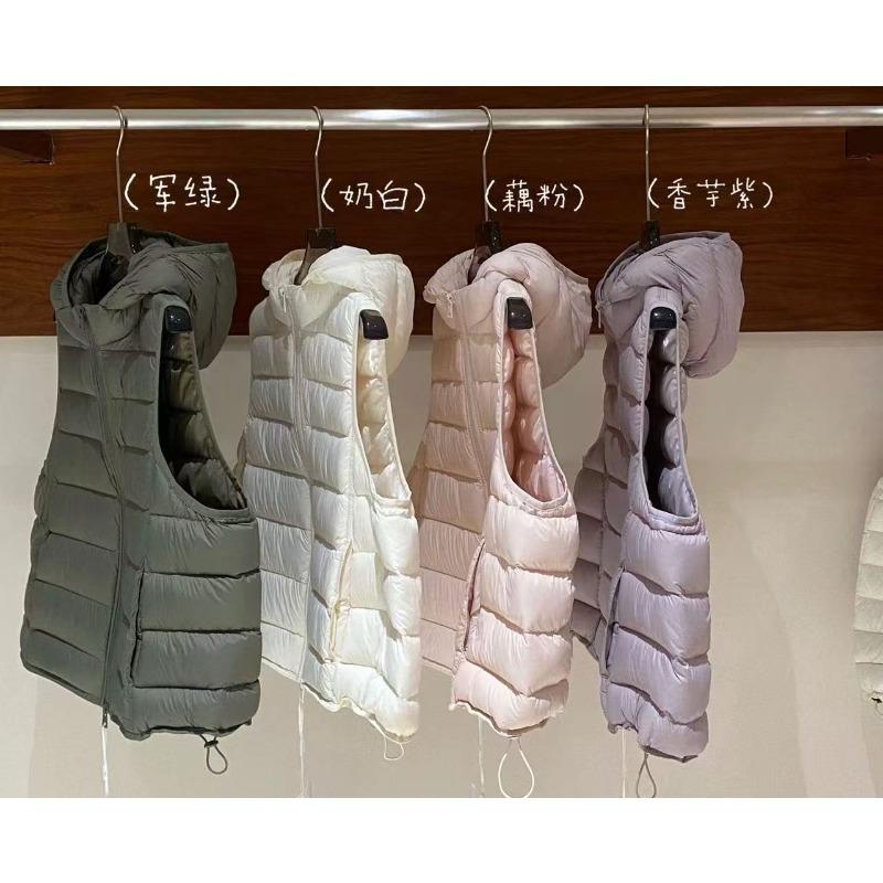 Ribs down vest women, autumn and winter new light and short stand-up collar down jacket, thin and warm outer vest