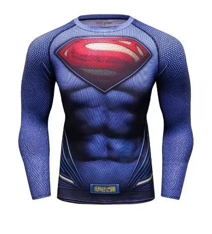3D Printed T-Shirt Men's Compression Shirt Long Sleeve Top High Elastic Fitness T-Shirt Cosplay Clothing
