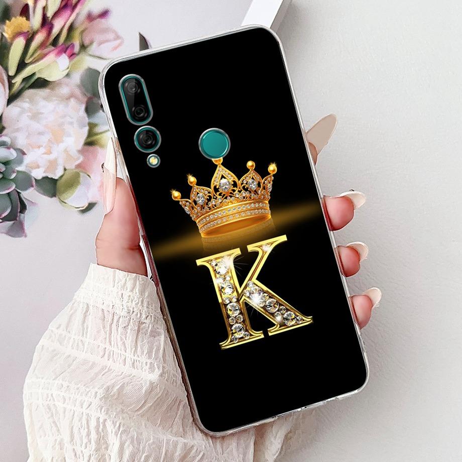 For Huawei Y9 Prime 2019 Y9A Y9s Phone Case Huawei Y9 2019 Back Cover Soft Clear Silicone Initials Letters Painting Shockproof