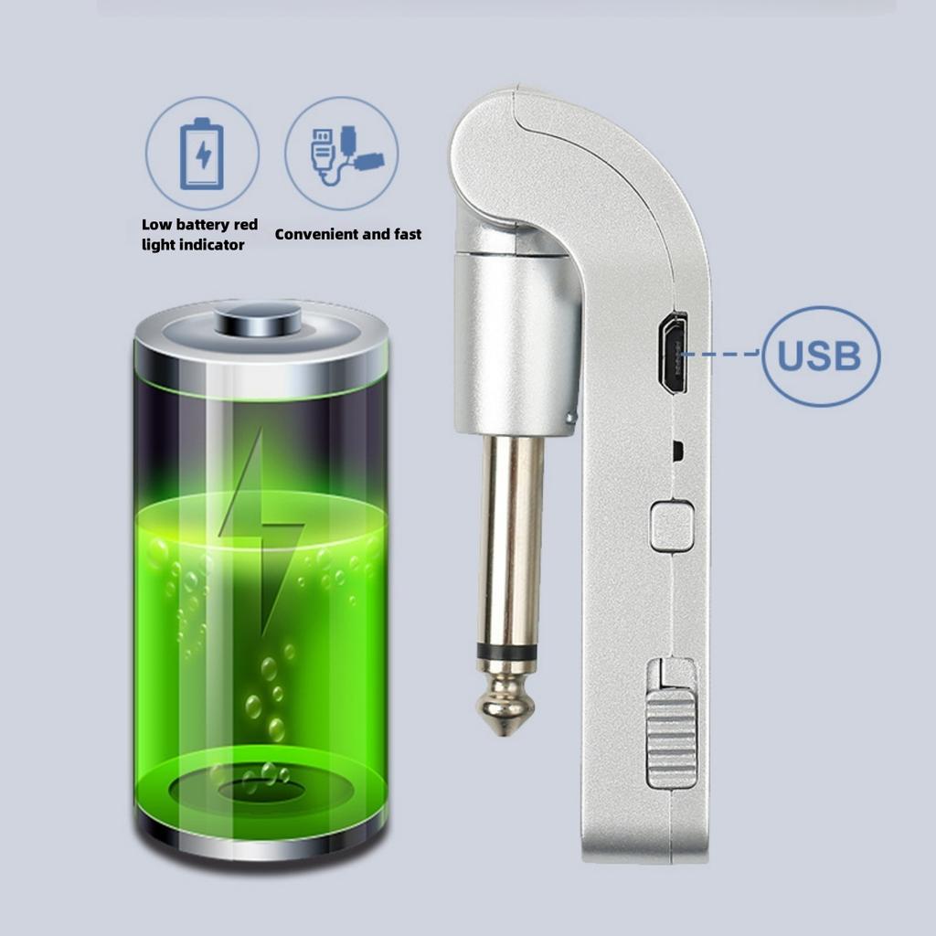 WP-1 2.4G Wireless Transmitter Receiver /4 Channels/Low Latency/30M Transmission Range/Plug and Play/for Electric Bass